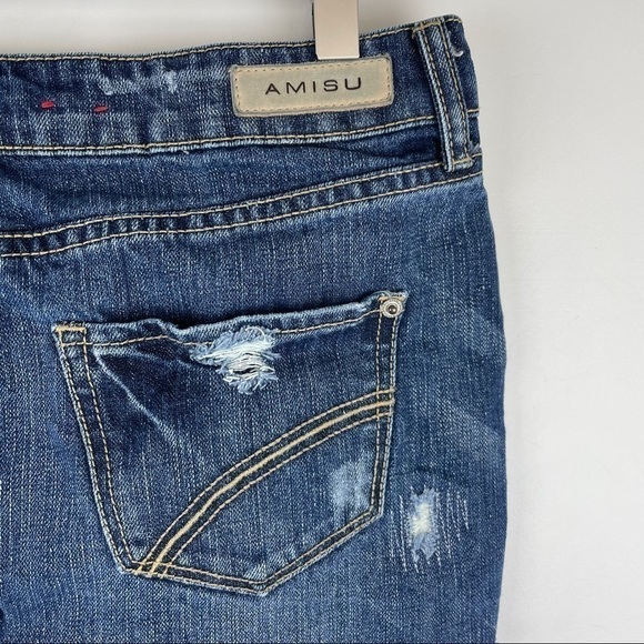 AMISU destroyed denim mini skirt size small - Picture 3 of 5